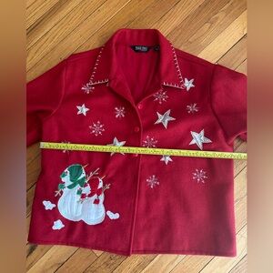 Take Two Clothing Co. Large Wool Blend Christmas Jacket. Lined Button Up sweater